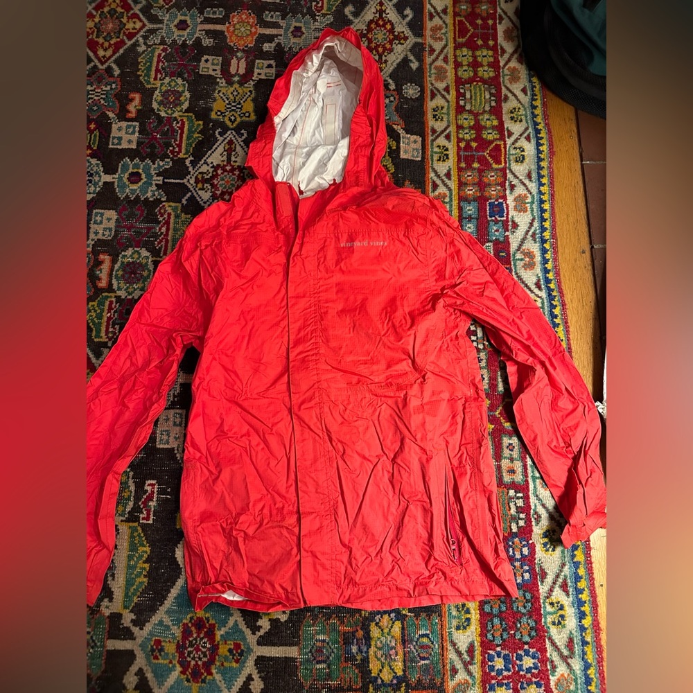 Vineyard Vines Red Rain Coat - kids